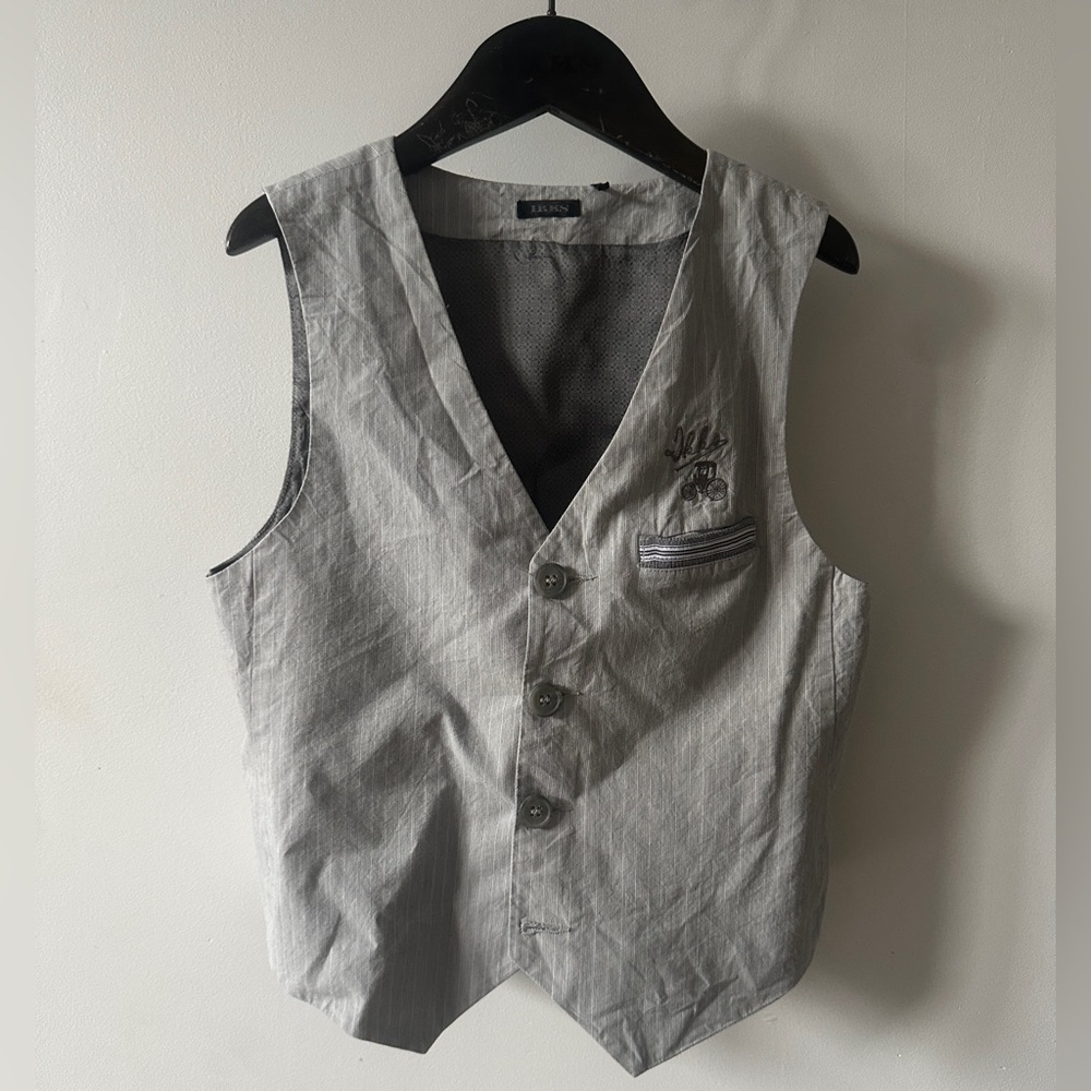 IKKS: Gray Button-Up Boy Vest